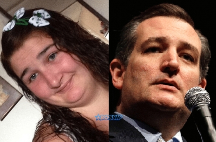 Ted Cruz dan seorang wanita yang mirip dengannya.