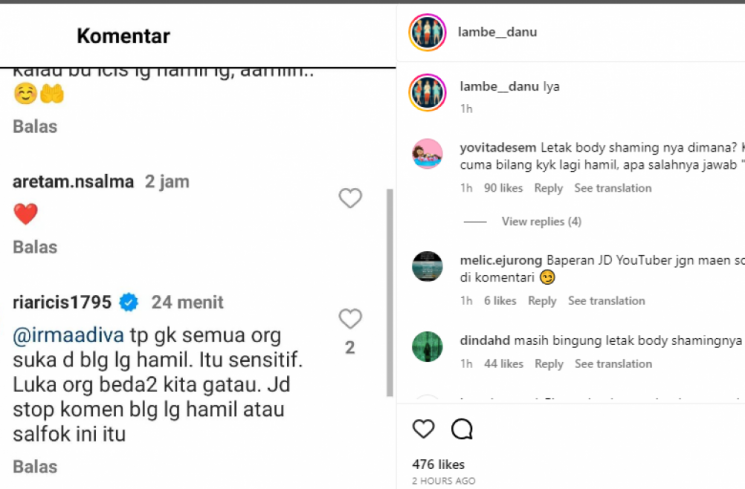 komen Ria Ricis [Instagram]