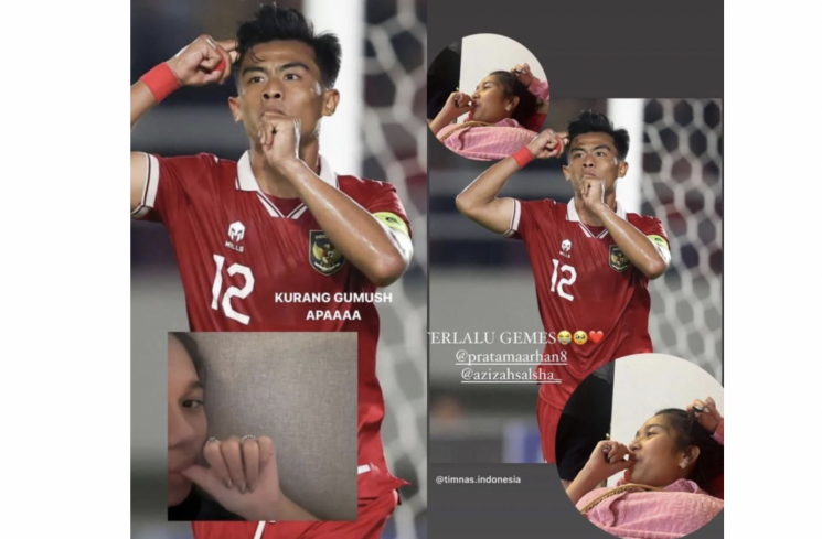 Selebrasi Pratama Arhan mirip dengan kebiasaan Azizah Salsha sang istri