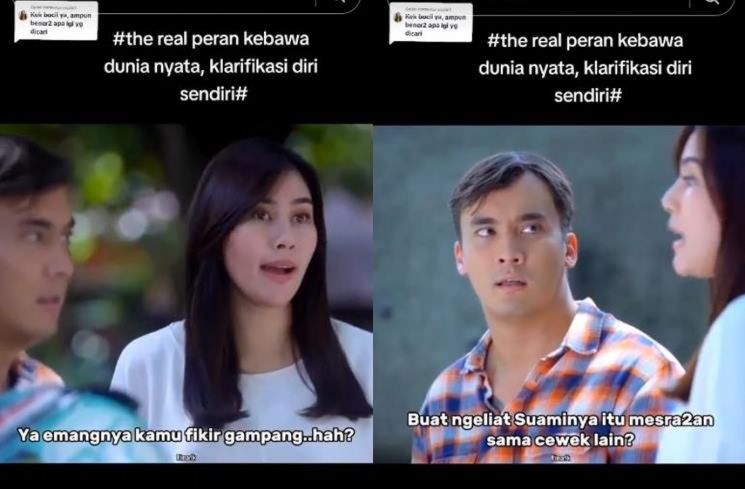 Dialog FTV Syahnaz dan Rendy Kjaernett. (TikTok/@themyet)
