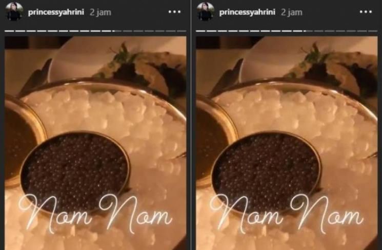 Syahrini makan telur Rp50 juta [Instagram/@princessyahrini]