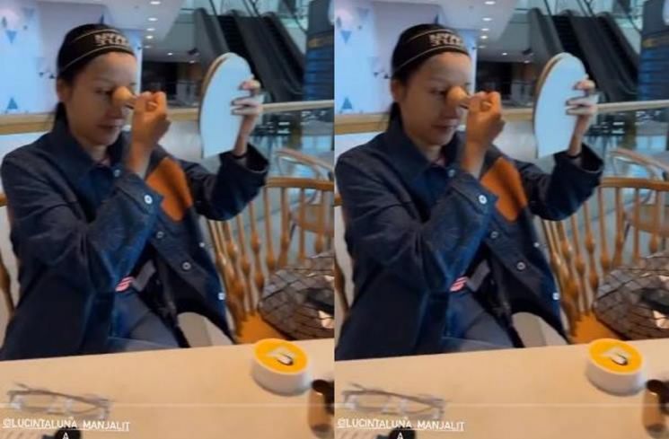 Bedak Lucinta Luna bikin salfok [TikTok/@storylucinta_alan]