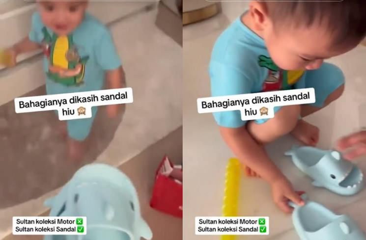 Rayyanza dikasih sandal murah [TikTok/@cekerse]