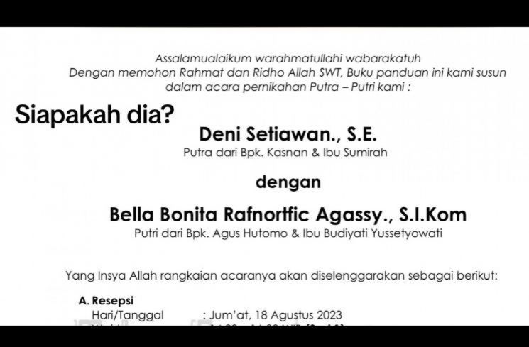 Undangan ngunduh mantu Denny Caknan [TikTok/@vinoqi_entertainment]