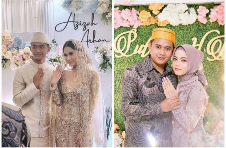 Pratama Arhan dan Azizah Salsha vs Putri DA dan H Abul Aziz (kolase Instagram)
