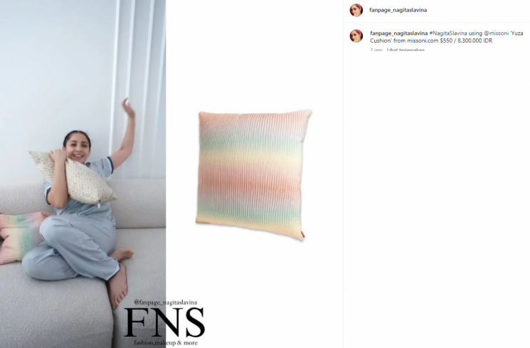 Harga bantal Nagita Slavina [instagram]