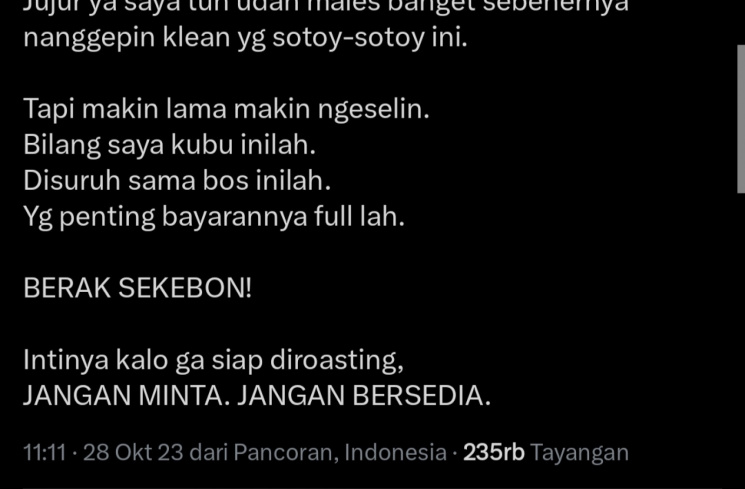 Cuitan Kiky Saputri [X (Twitter)]