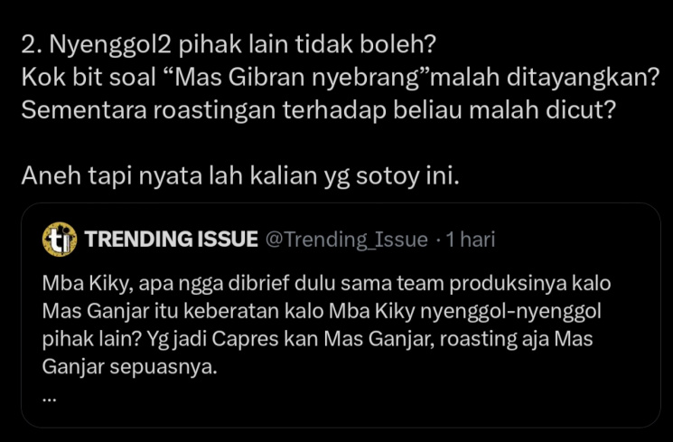 Cuitan Kiky Saputri [X (Twitter)]