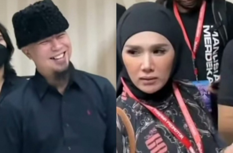 Ekspresi wajah Mulan Jameela ketika Ahmad Dhani sebut nama Maia Ahmad [tangkapan layar TikTok @nadira.ub]