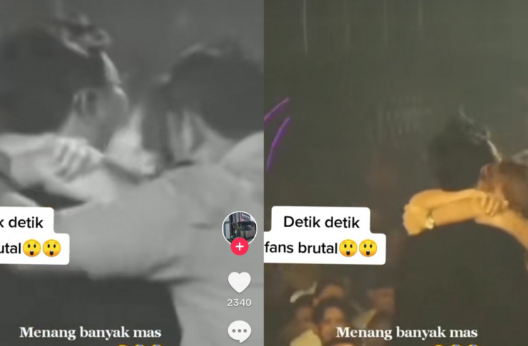 Denny Caknan dicium fans [TikTok @viralgroup]