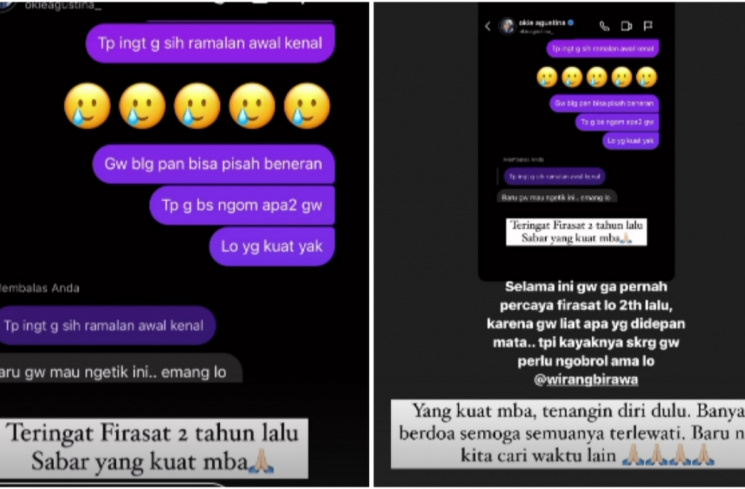 Postingan Wirang Birawa di Instagram Story [Tangkapan layar]