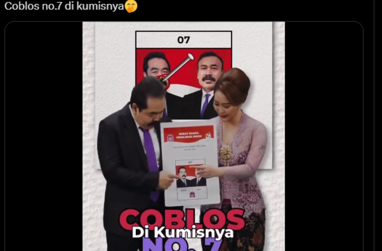 Unggahan Inul Daratista ajak masyarakat pilih Adam Suseno di Pilpres 2024. (tangkapan layar/X) [X (Twitter)]