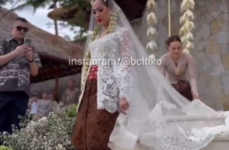 Prosesi akad nikah Bunga Citra Lestari dan Tiko  Aryawardhana . (tangkapan layar/ist) [TikTok.]