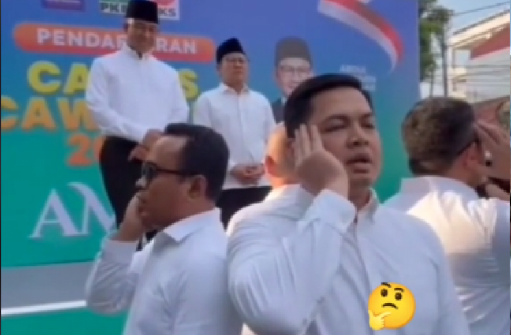 Momen Tommy Kurniawan ikut azan di kampanye Anies-Cak Imin. (tangkapan layar/TikTok).