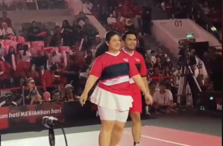 Thariq Halilintar dan putri Puan Maharani, Pinka Hapsari. (tangkapan layar/TikTok) [TikTok.]