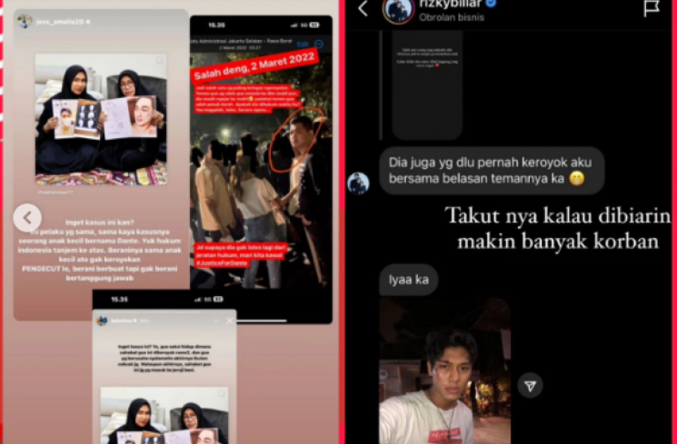 Rizky Billar pernah dikeroyok pembunuh Dante. (tangkapan layar/ist)