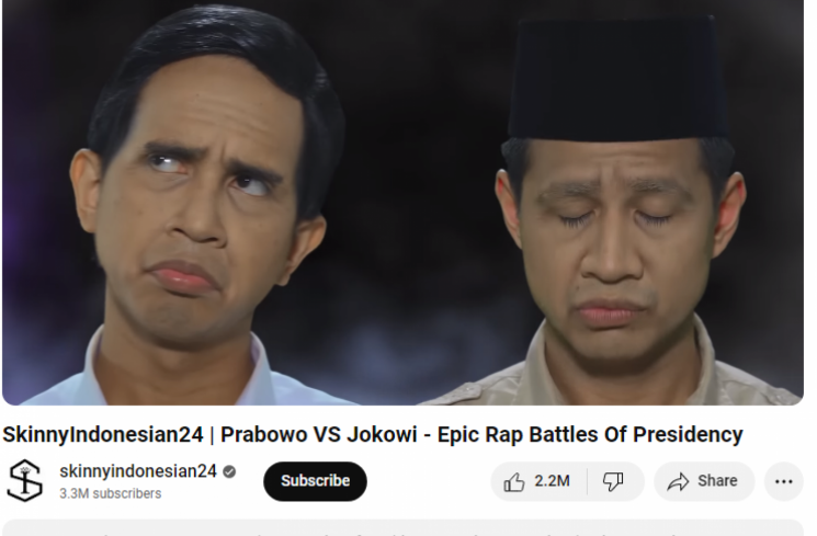 Tangkapan layar 'epic rap battles of presidency 2019 [Youtube]