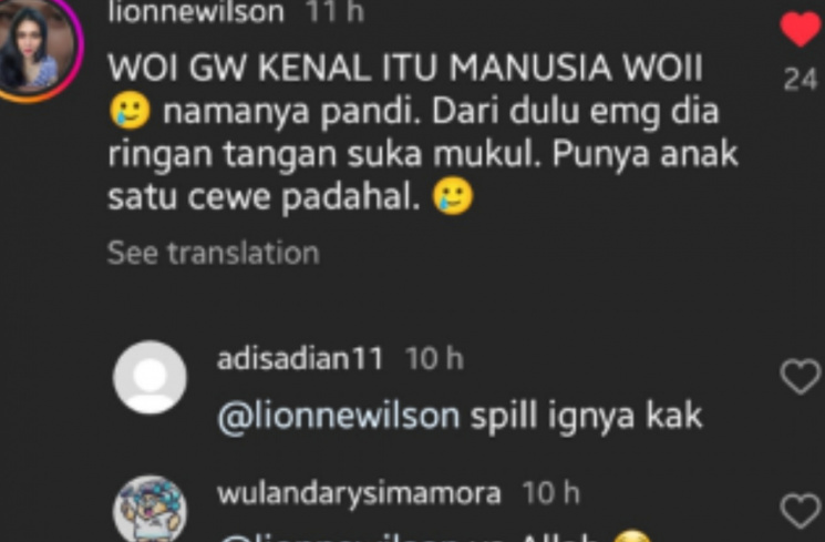 Sifat borok Yudha dibongkar [Instagram/@lionnewilson]