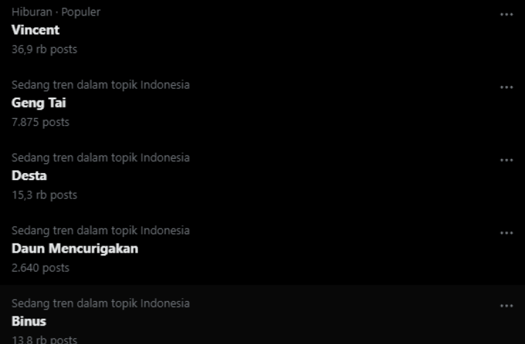 Geng Tai trending di Twitter. (tangkapan layar/Twitter)