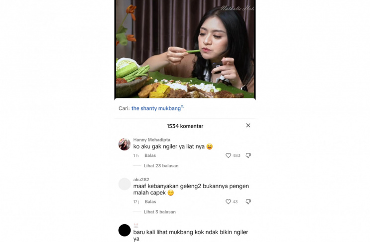 Mukbang ASMR Nathalie Holscher Banjir Cibiran [Tiktok/@ngileryummy]