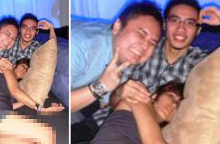 Foto Luna Maya yang disinyalir mabuk dengan dua pria [Twitter Tyas Mirasih]
