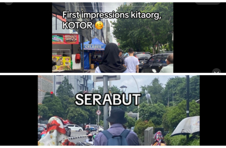 Unggahan Intan tentang Jakarta [kolase tangkapan layar tiktok]