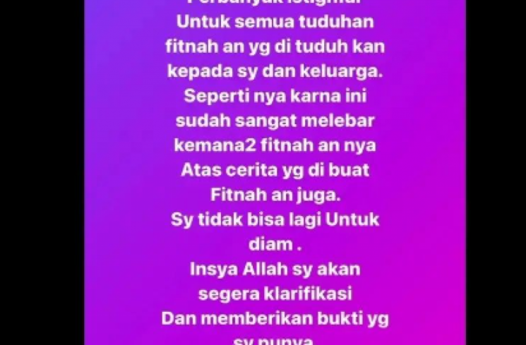 Postingan Icha Annisa soal tudingan kirim santet. (tangkapan layar/Instagram)