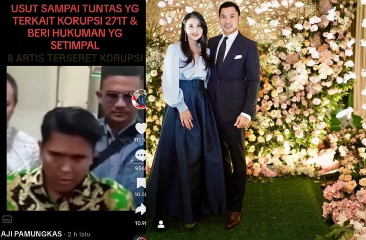 Nama-nama artis yang diduga terseret kasus Harvey Moeis berdasarkan akun TikTok/Harvey Moeis bersama Dewi Sandra [TikTok @pamungkas.aji7/Instagram@sandradewi88]