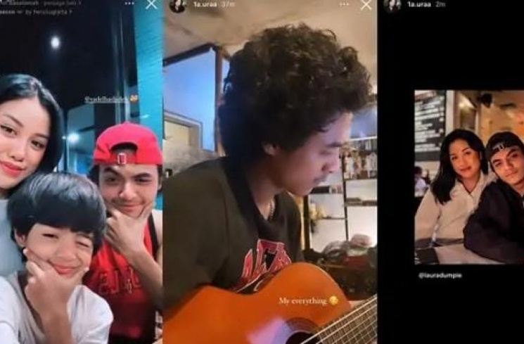 Momen kebersamaan Vadel dan Lolly [Instagram Story @1a.uraa]