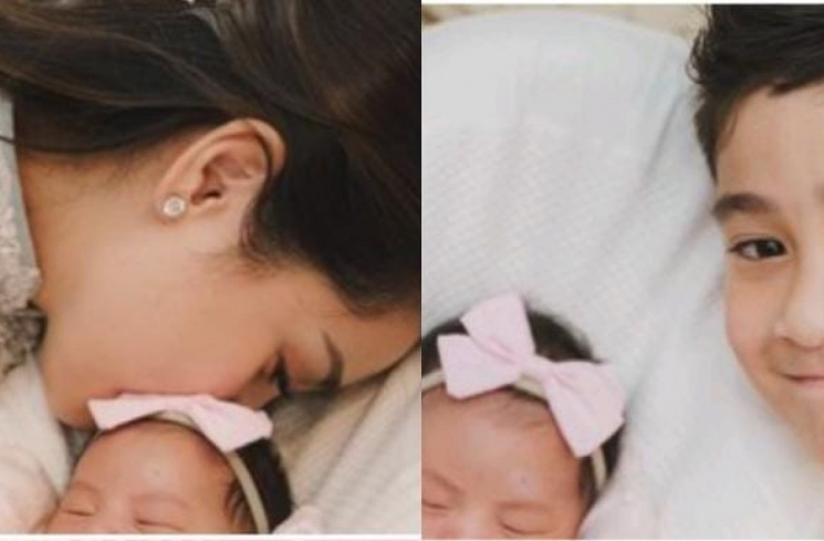 Kolase foto Nagita Slavina dan Rafathar bersam Lily [Instagram @raffinagita1717]