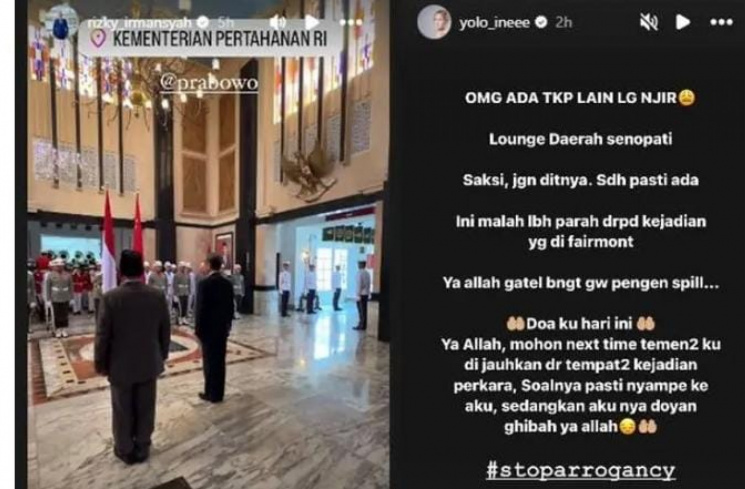 Instagram Story Rizky Irmansyah dan Yolo Ineee [Instagram/@rizky_irmansyah/@yolo_ineee]