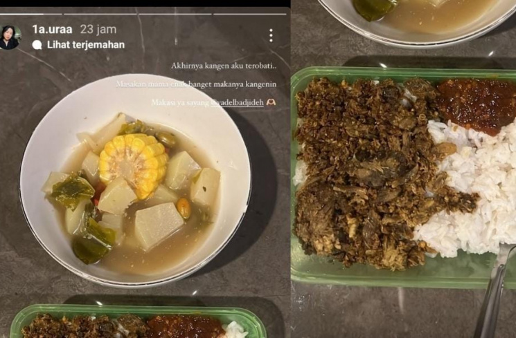 Lolly pamer masakan mama Vadel [Instagram Story @1a.uraa]