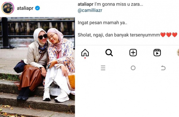 Nasihat Atalia untuk Zara yang saat ini menempuh pendidikan di Inggris. [Instagram/@ataliapr]