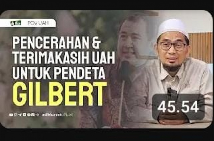 Tanggapan Ustaz Adi Hidayat terhadap khotbah Pendeta Gilbert yang dianggap menyinggung umat Islam [Tangkap layar kanal YouTube Adi Hidayat Official]
