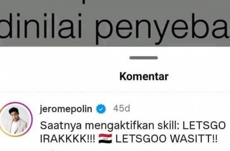Jerome Polin kini mantap dukung Irak [Tangkap layar akun Twitter @utdfocusid]