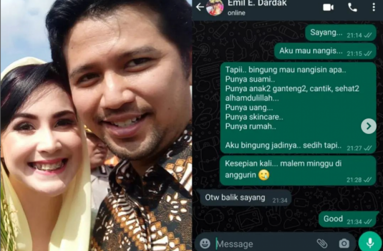 Isi percakapan Arumi Bachsin dan suaminya beredar di media sosial. (tangkapan layar/ist)
