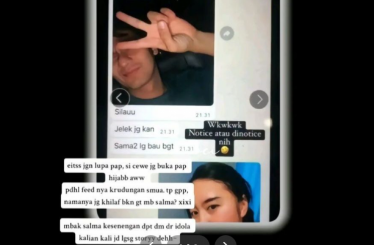 Chat Teuku Ryan dan Salma bocor di media sosial. (tangkapan layar/ist)