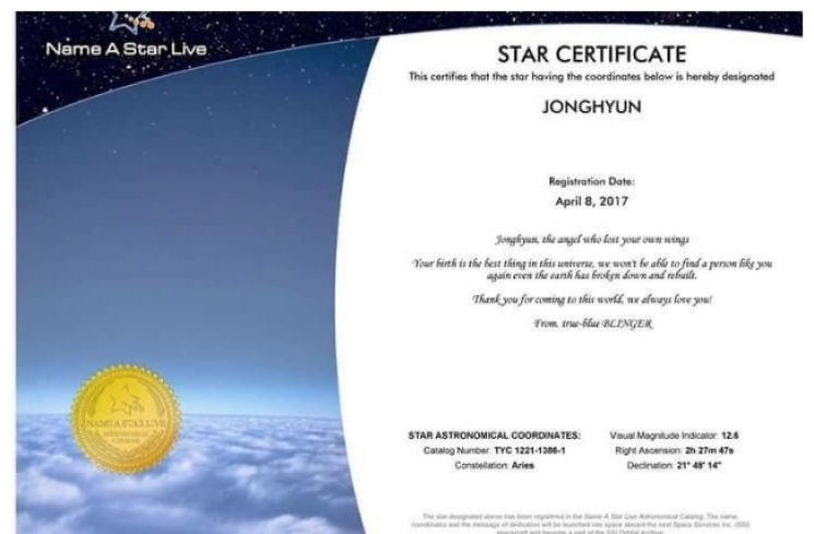 sertifikat bintang/instagram