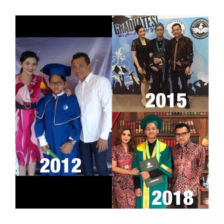 Kolase foto Azriel wisuda dari tahun ke tahun