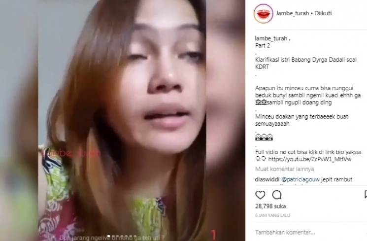 Postingan Dyrga Dadali. [Instagram]