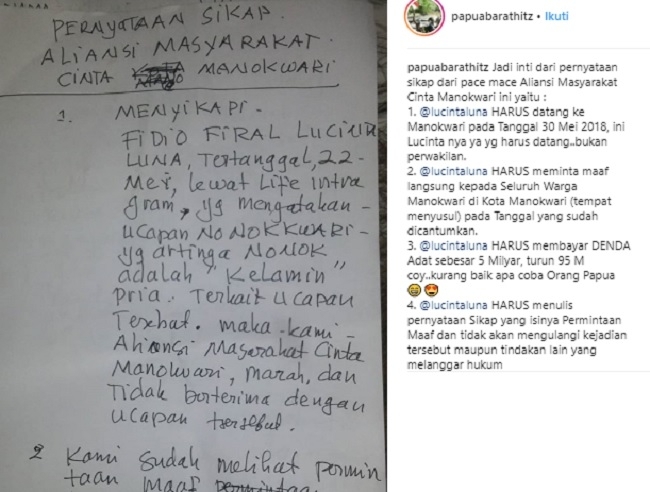 Postingan Papua Barat Hitz