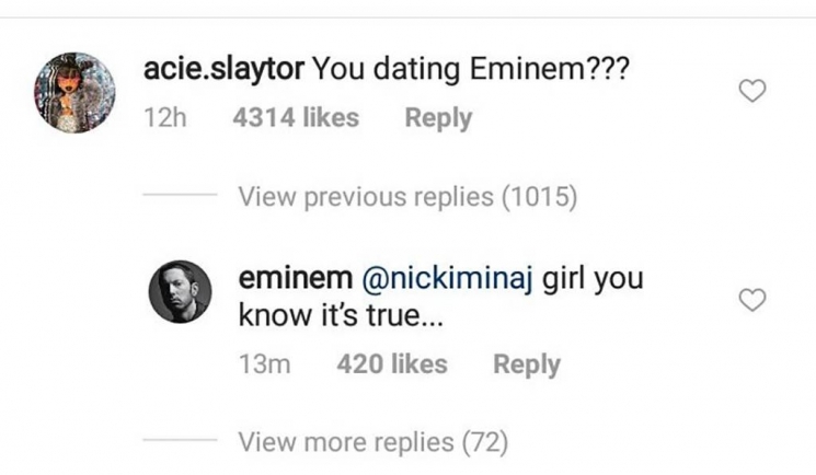 Nicki Minaj Berkencan Eminem (sumber: people.com)