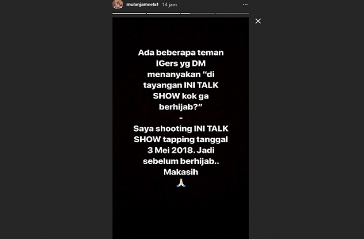 Postingan IG Story Mulan Jameela
