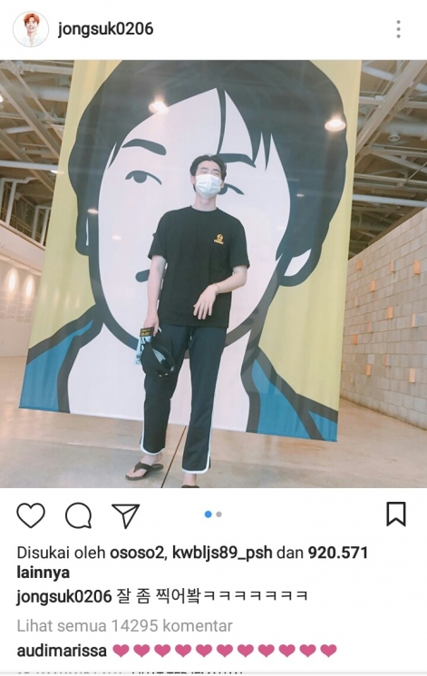 Audi Marissa komen di akun Instagram Lee Jong Suk