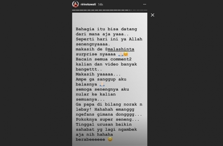IG Story Ririn Ekawati