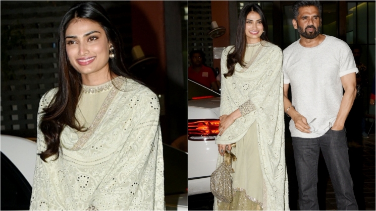 Athiya Shetty datang dengan ayahnya, Suniel Shetty