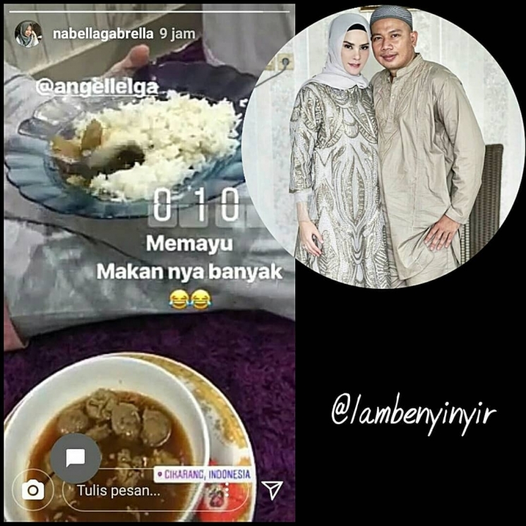 Instastory Adik Vicky Prasetyo from Instagram @lambenyinyir