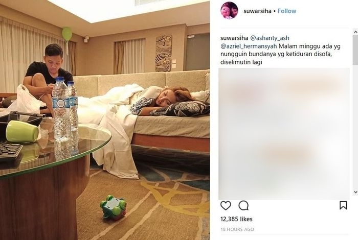 Azriel temani Ashanty yang tertidur