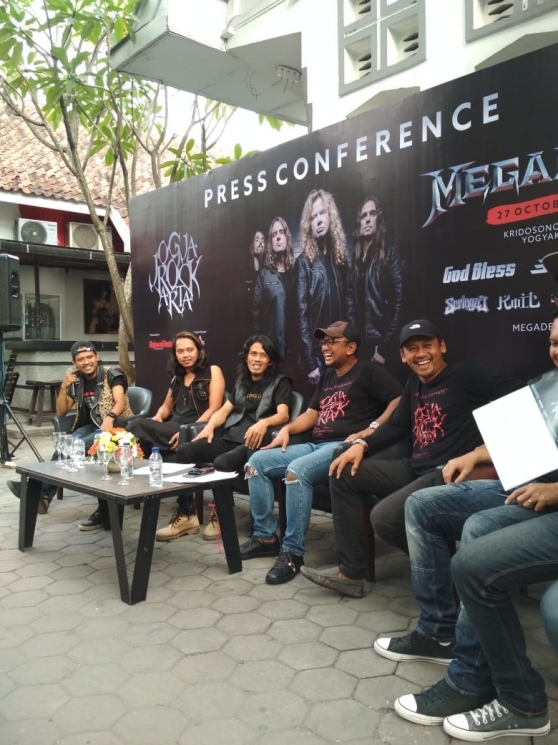 Press Conference JogjaROCKarta festival 2018 bersama Sangkakala, Yogyakarta, Sabtu (30/6/2018). [Matamata.com/Uni Irmagani]