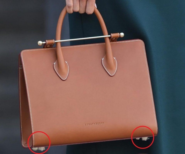 Plastik pelindung tas Meghan yang lupa dilepas/ The Sun